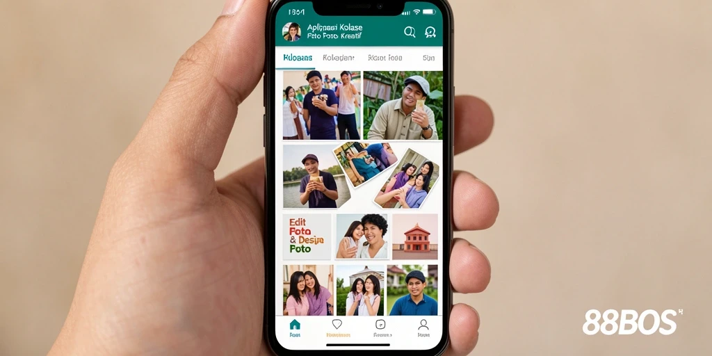Tampilan antarmuka 88BOS untuk kolase foto kreatif.