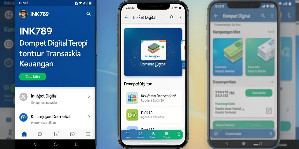 Antarmuka pengguna utama aplikasi Dompet Digital INK789.