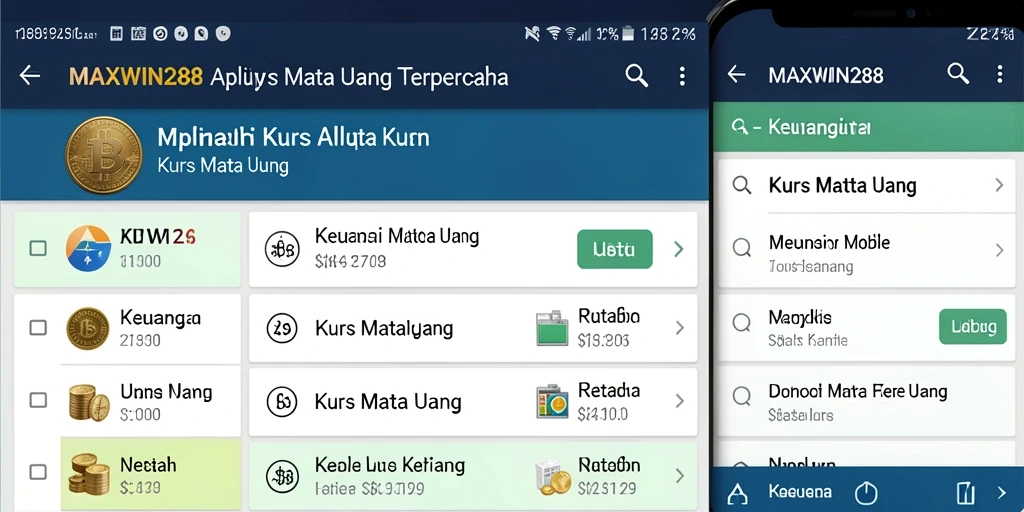 Tampilan antarmuka aplikasi MAXWIN288 yang intuitif dan informatif.