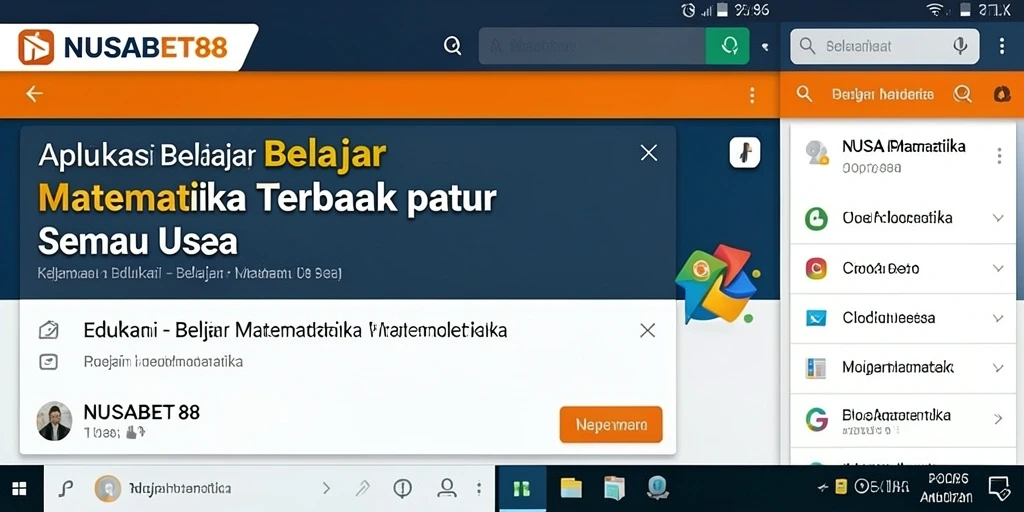 Antarmuka NUSABET88 menunjukkan tampilan interaktif untuk belajar matematika.
